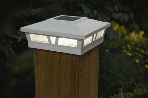 white post lights|5x5 solar post lights white.